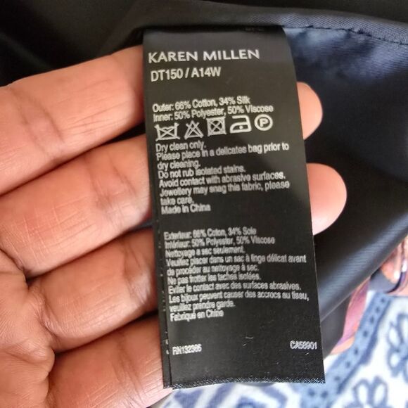 Karen Millen 6 Modern Marble Shift Mini Dress Silk Blend Sleeveless Cocktail - Picture 4 of 9